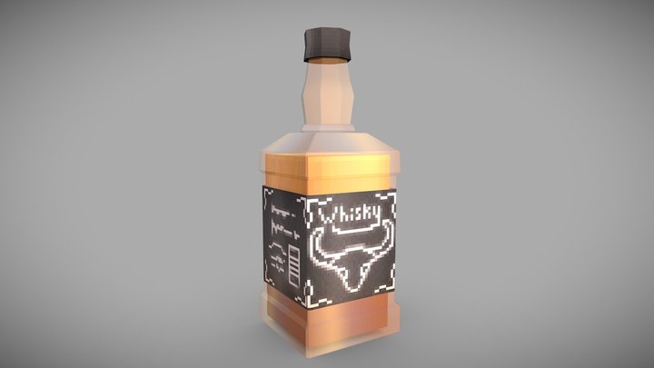 lowpoly Whisky Bottle 3D Model