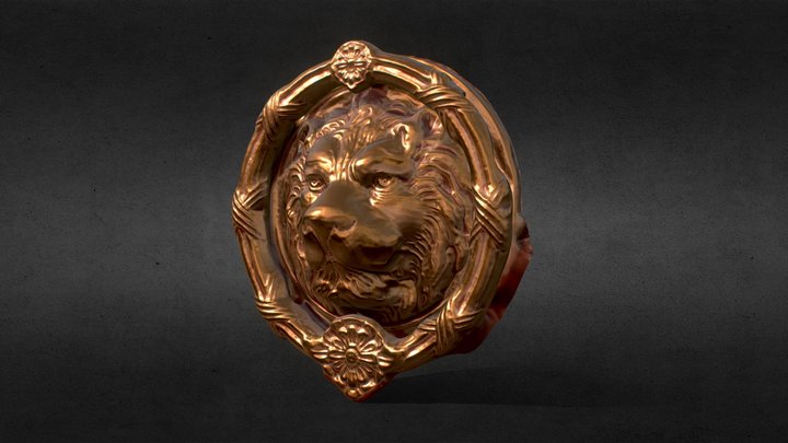 Lion knocker 狮头门环 3D Model