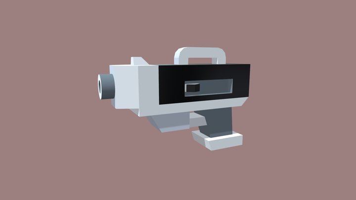 Low Poly Pistol Blaster 3D Model
