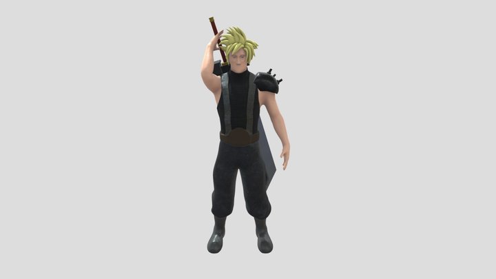Cloud Strife WIP 3D Model