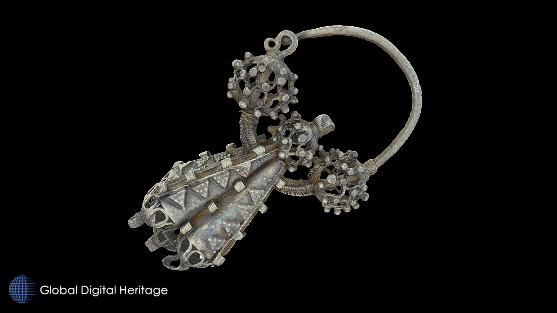 Silver earring, part of a set, 14th C. Bosnia