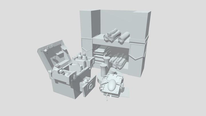 WitchBox_4_1 Feathers & Mushrooms 3D Model