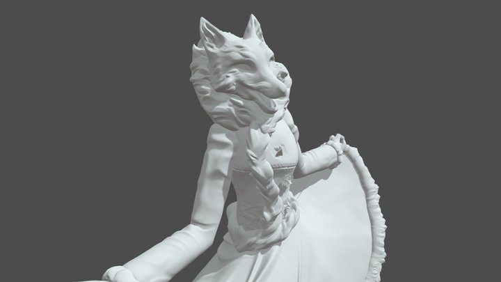 Alice the Fox (colorless) 3D Model