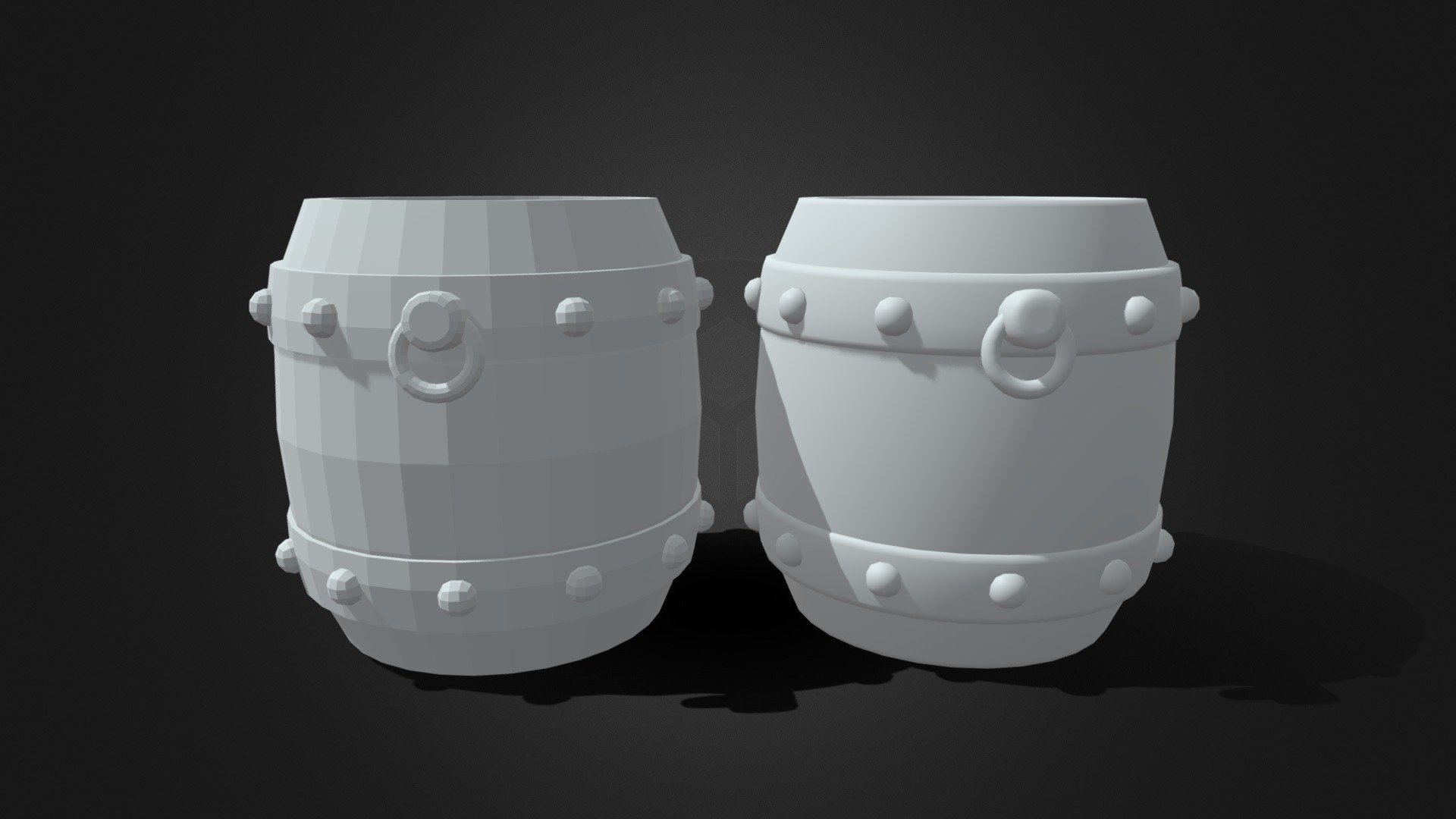 Barrel Low And High poly