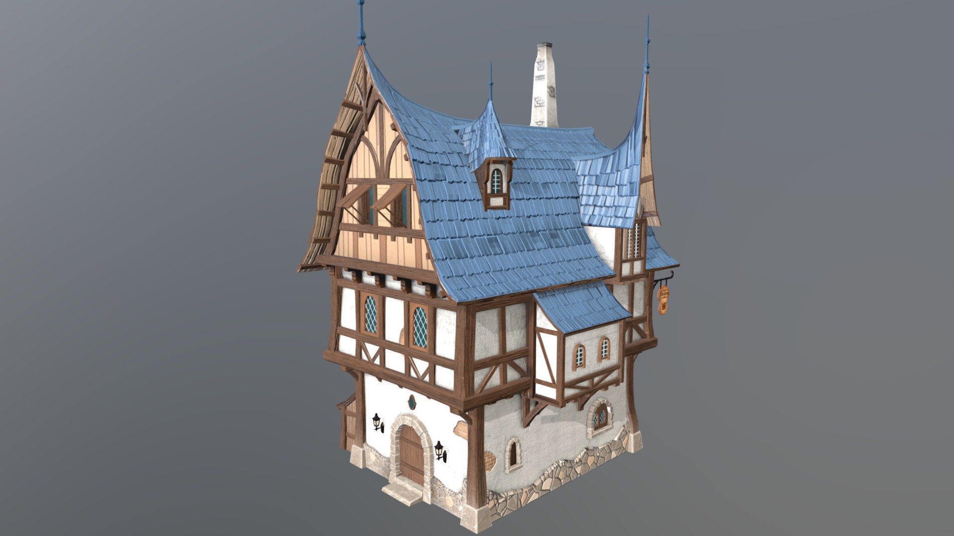 Tavern Medieval House - Download Free 3D model by Simlion [eda03fe ...