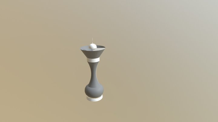 ficha de ajedrez reina 3D Model