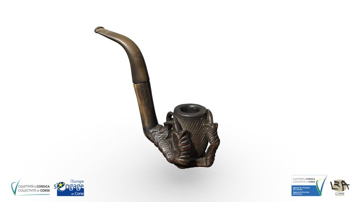3D model Cannabis Glass Pipe 3D Model VR / AR / low-poly