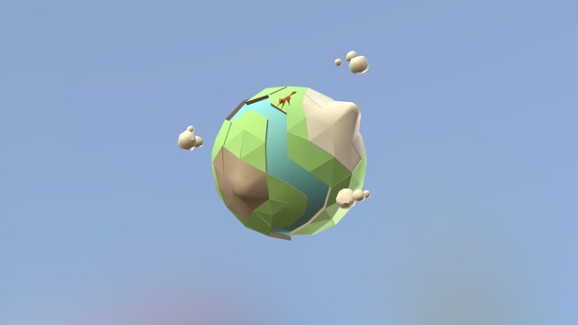 Low-Poly Earth 3D Model