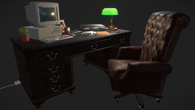 Secret Agent's Desk 3D Model