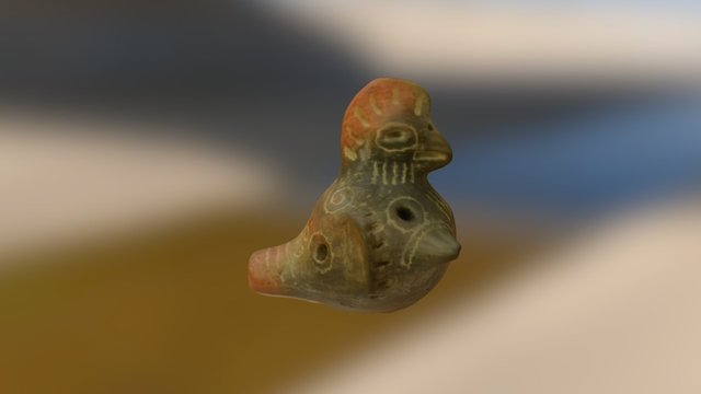 Silbato Gallo de Ceramica 3D Model