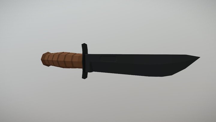 Low Poly Kbar Knife 3D Model