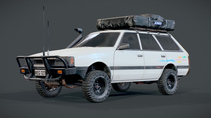 Subaru L Series 4WD 1990 Sports Wagon 3D Model