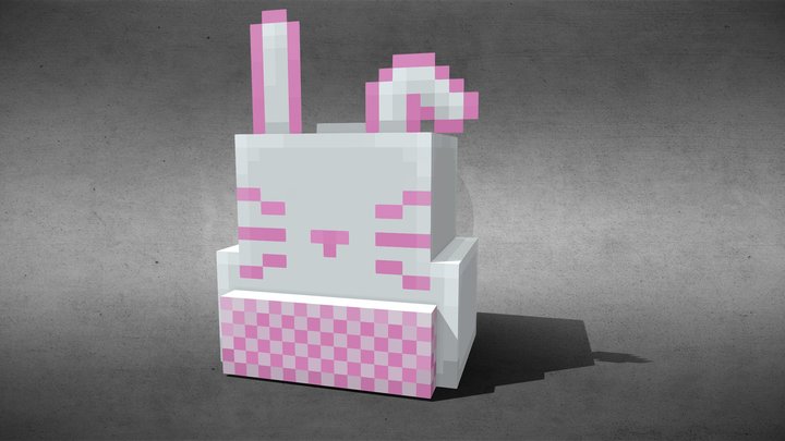 Pink Rabbit Backpack - Custom Minecraft Model 3D Model