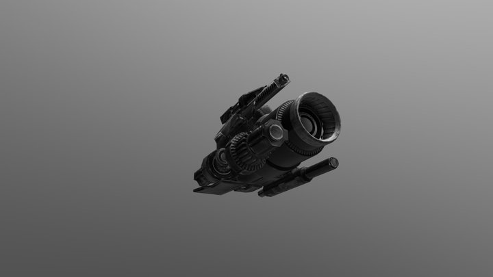 Gray Bumblebee Cannon 3D Model