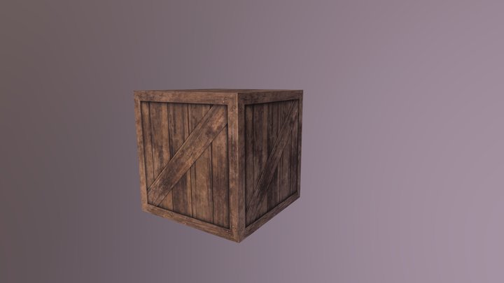 UV Wooden Crate 3D Model