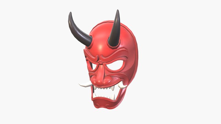 Japanese Demon Mask 3D Model