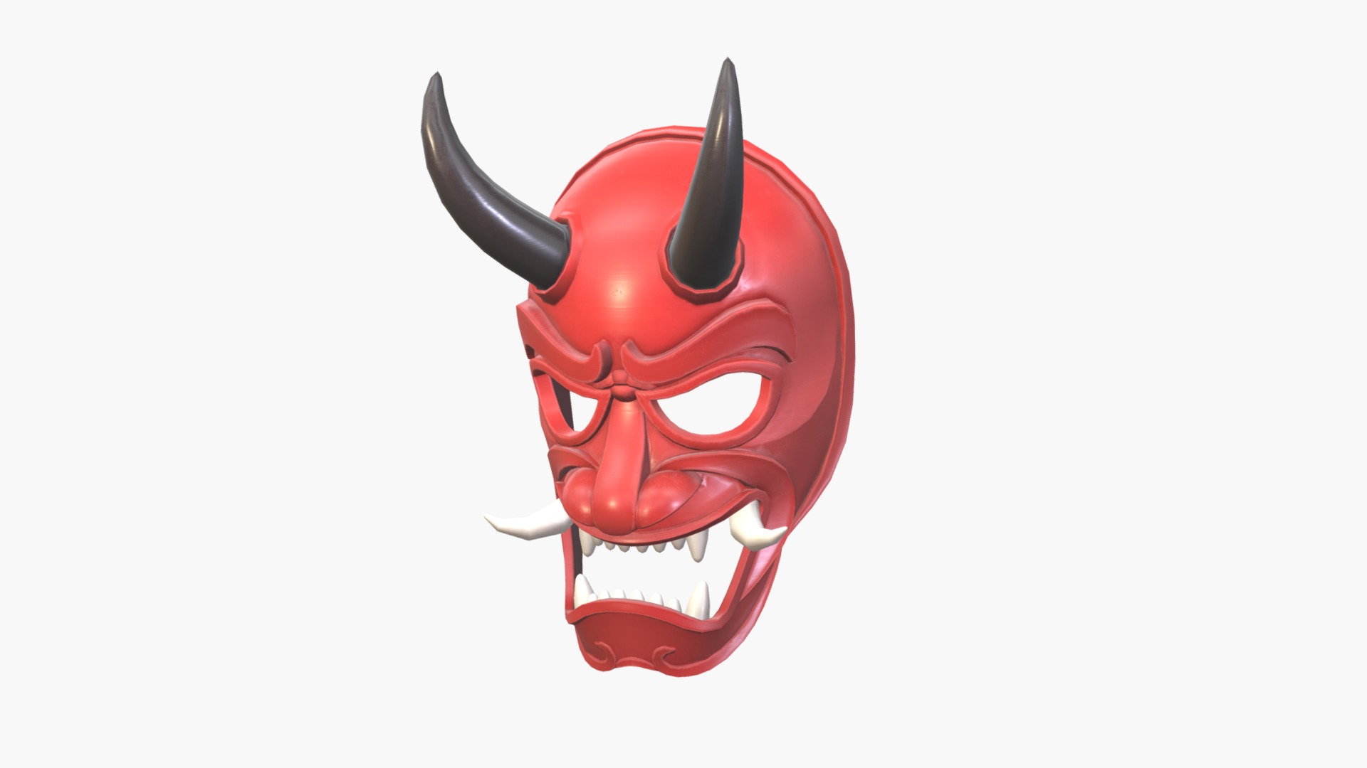 3D model Japanese Demon Mask - This is a 3D model of the Japanese Demon Mask. The 3D model is about a red and black cartoon character.