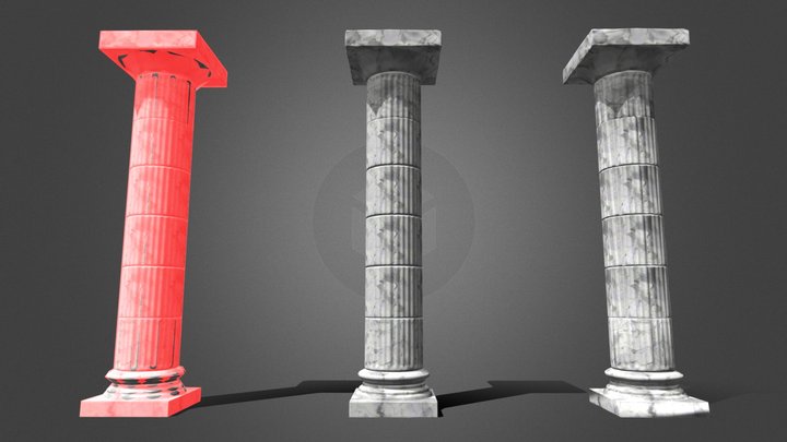 100% GameReady Column Free (Unity Pkg Included) 3D Model