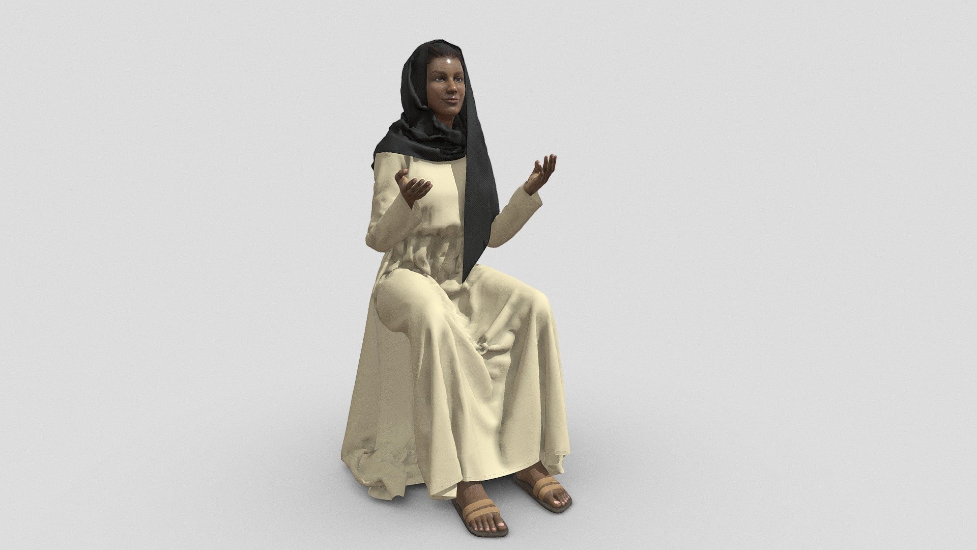 Arab Woman for Archviz Renderings - 3d People