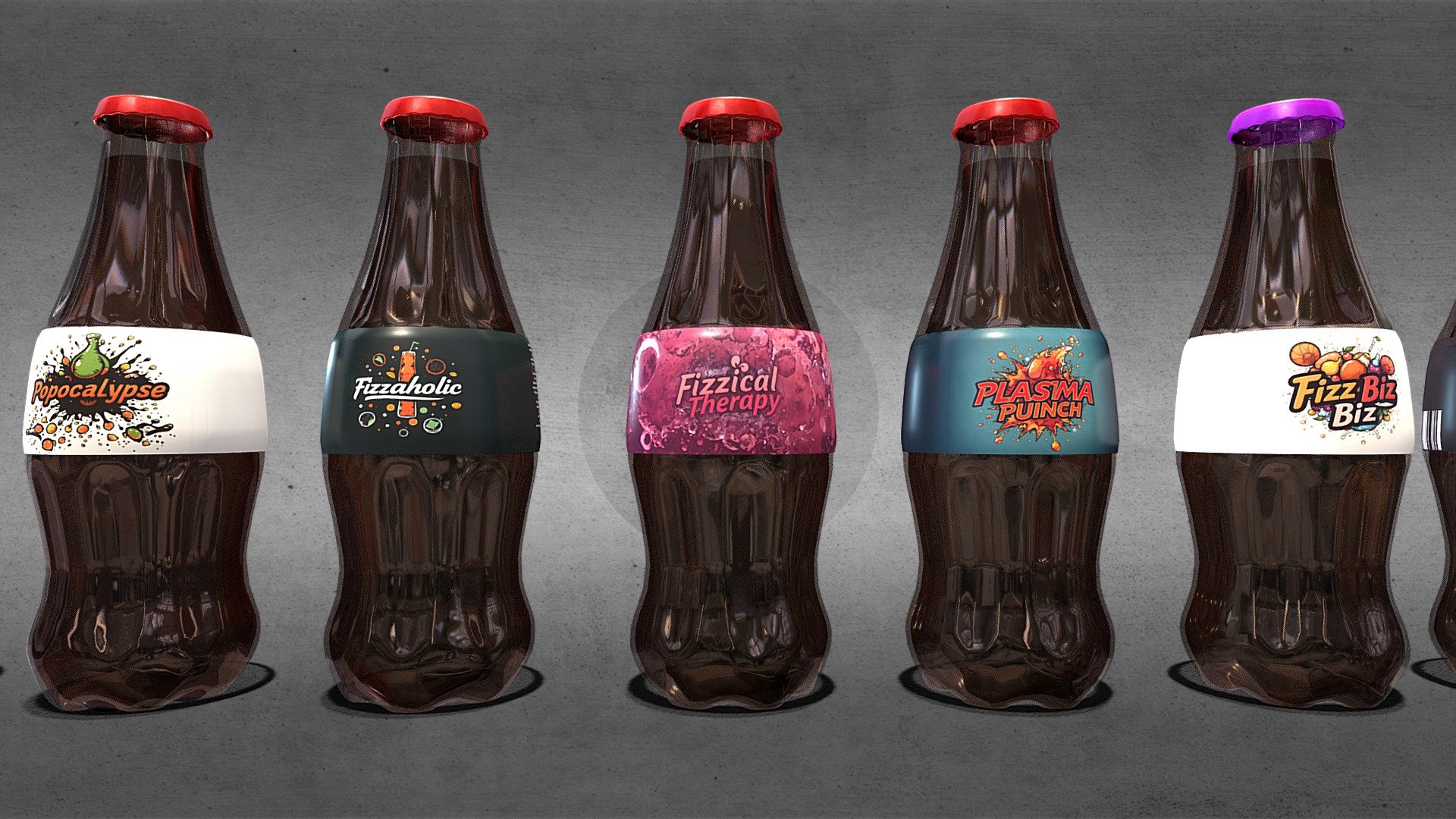 Funny Colas - Bottle Collection - 3D model by Cécile Amstad (@c.m.a ...