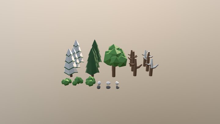 low poly forest assets 3D Model