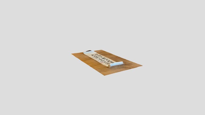 Scroll with Chinese Calligraphy 3D Model