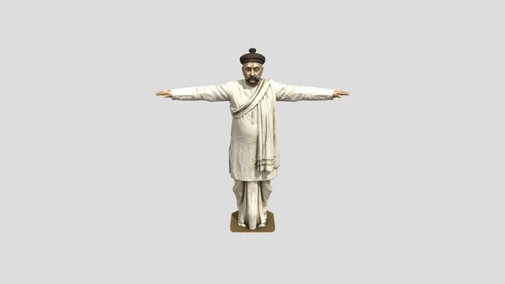 Historical Portrait in Traditional Attire 3D Model