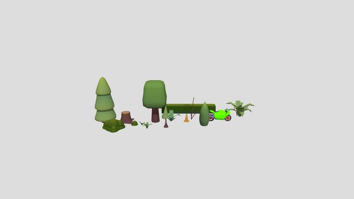 Card Games on Motorcycles Asset Pack 3D Model
