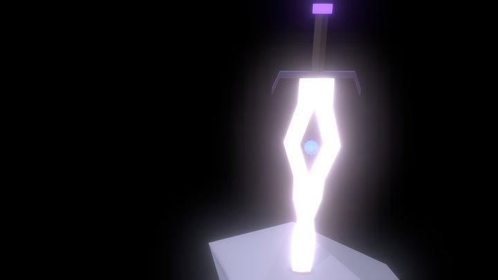 Legendary Sword In Stone (Low Poly) 3D Model