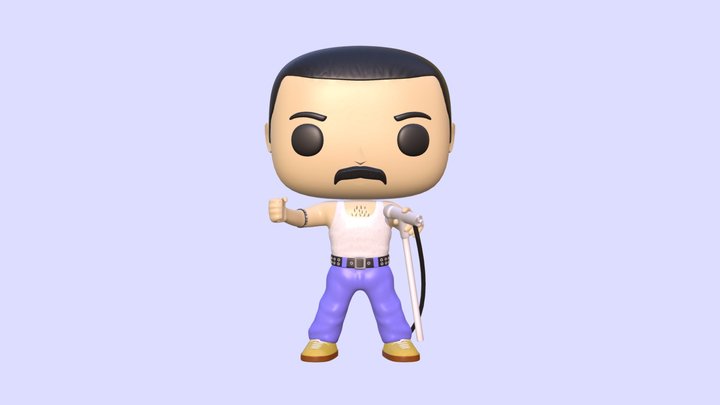 Freddie Funko Pop Style 3D Model