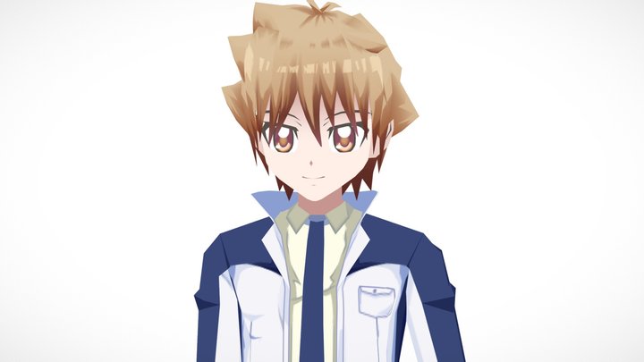 Cute Anime Boy Character - Fujita 3D Model by CGAnime