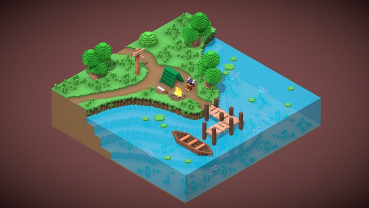 Lakeside Campsite 3D Model