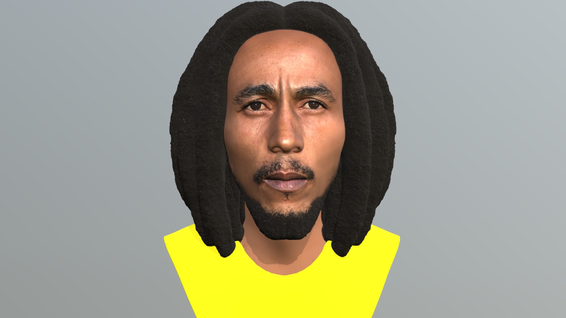3D model Bob Marley bust for full color 3D printing - This is a 3D model of the Bob Marley bust for full color 3D printing. The 3D model is about a person with a black head covering.