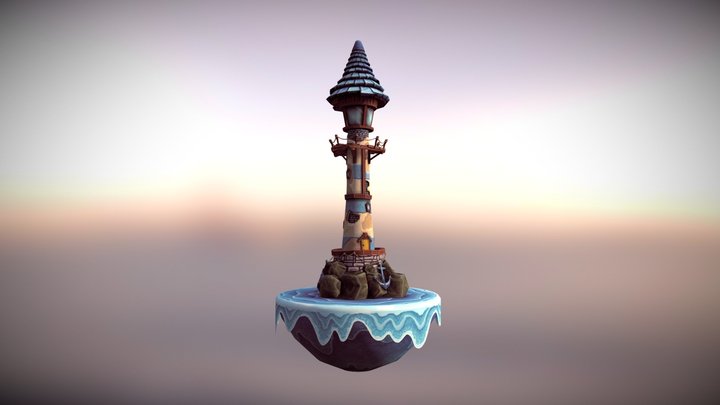Serene Seaside Lighthouse 3D Model