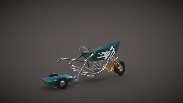 motorized wheelbarrow 3D Model