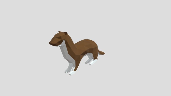 low-poly model of a Ermine from the "Taiga" set 3D Model