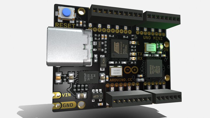 NEW Arduino UNO Mini (Limited Edition) 3D Model