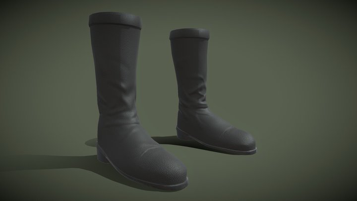 Game Ready Boots 3D Model