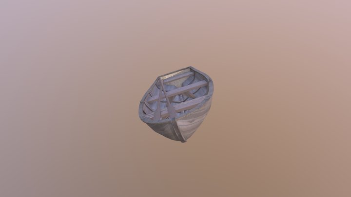 Wooden Row Boat asset for a game 3D Model
