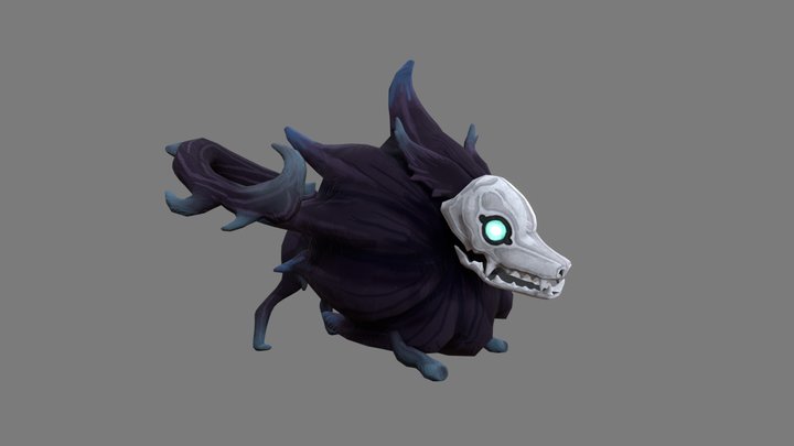 Ghost Dog Idle Animation 3D Model