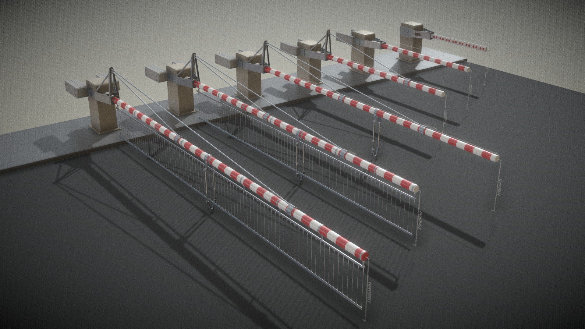 Modern Railway Barriers Set (WIP-6) - Buy Royalty Free 3D model by VIS ...