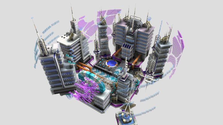 CyberCity - Minecraft Lobby 3D Model