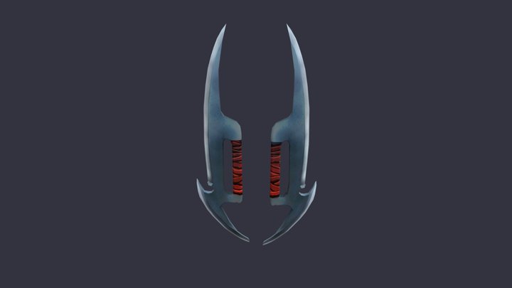 Fantasy Weapon - Spiky Double-daggers 3D Model