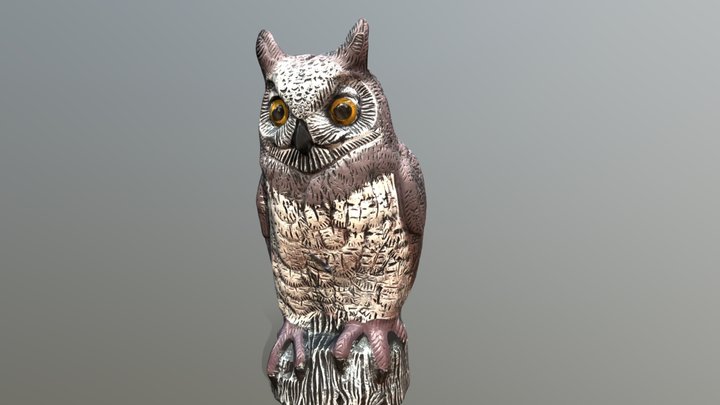 Owl Plastic Garden Statue 3D Model