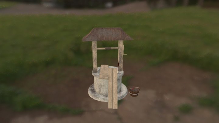 3D Real-time Props: Wishing Well 3D Model