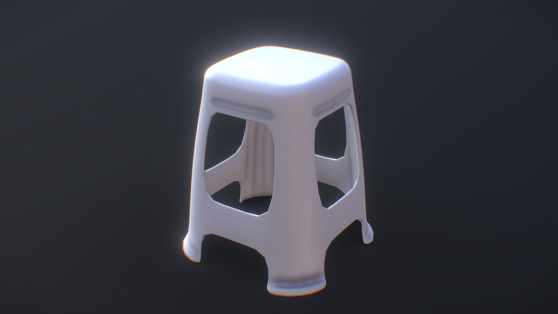 3D model Plastic Stool - This is a 3D model of the Plastic Stool. The 3D model is about a white and yellow robot.