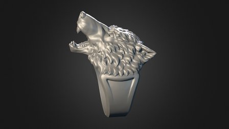 Wolf Head ring 3D Model