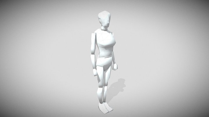 Segmented lowpoly base female PS1 style 3D Model