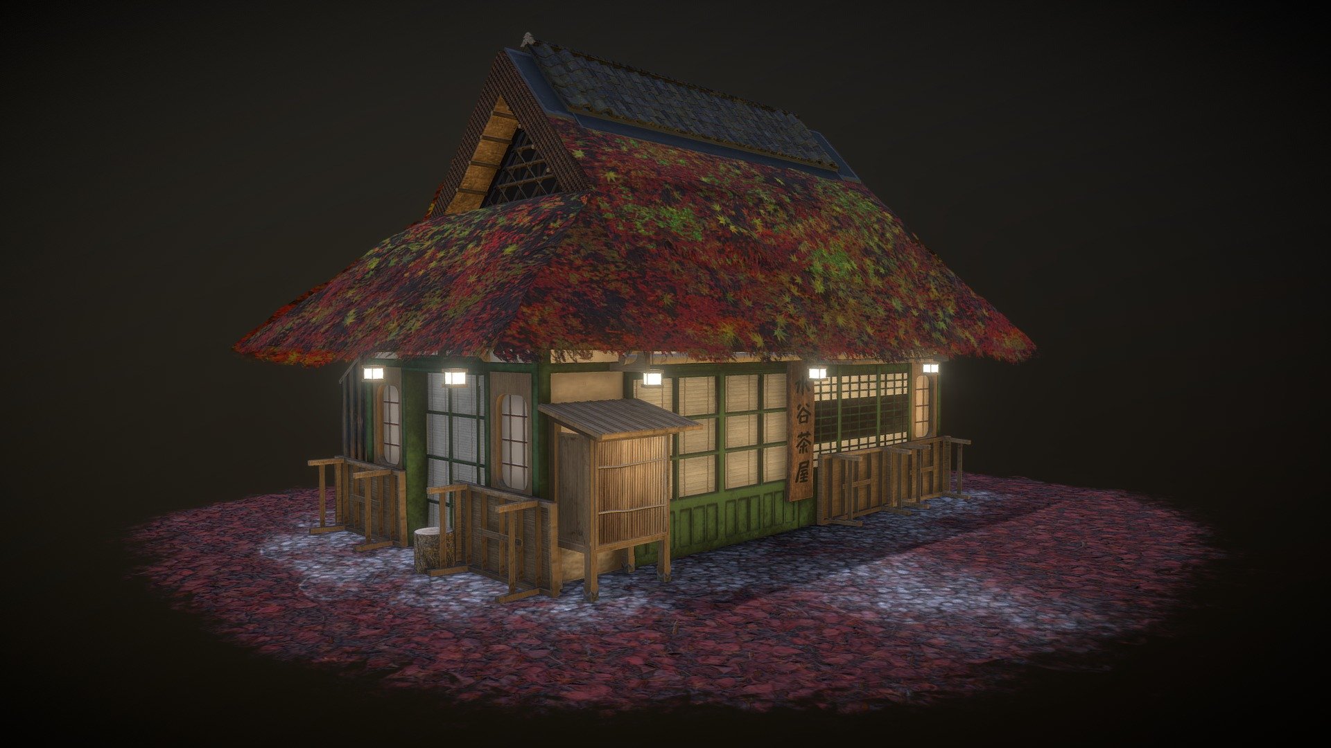 Japanese Tea House in Fall - Mizuya Chaya