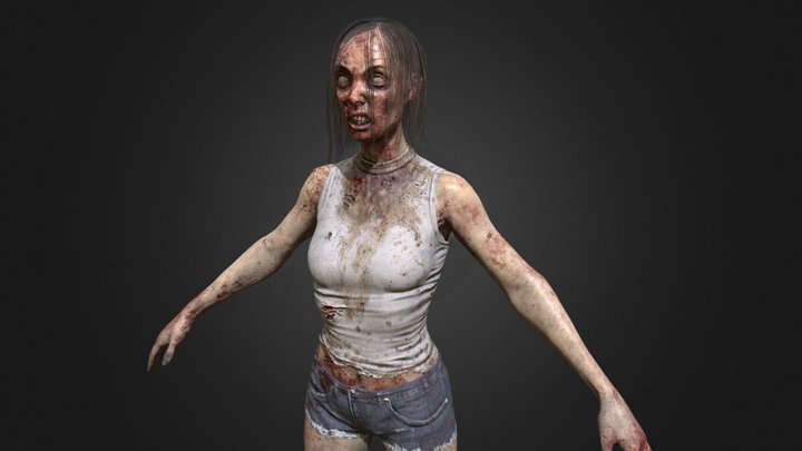 Zombie Girl B 3D Model